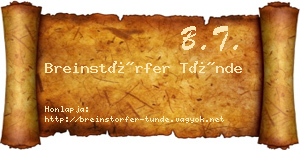 Breinstörfer Tünde névjegykártya